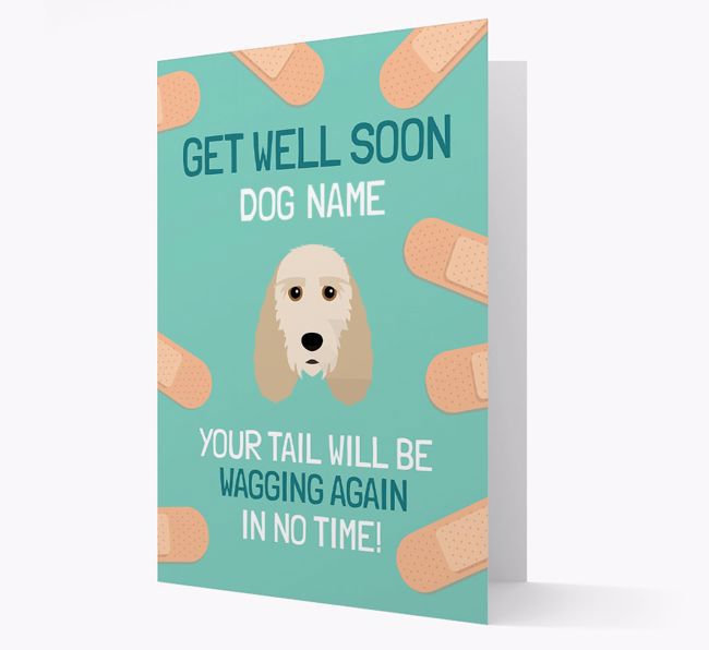 Personalised 'Get well soon {dogsName}' Card with {breedFullName} Icon
